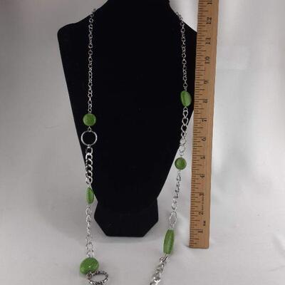 Green Bead Chain Necklace
