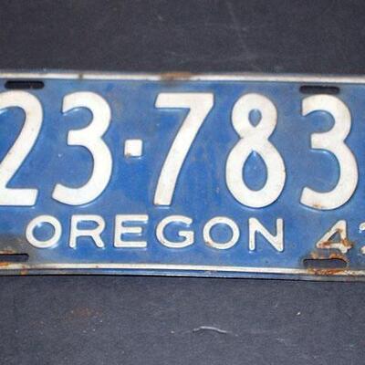 1942 Oregon License plate, original, single