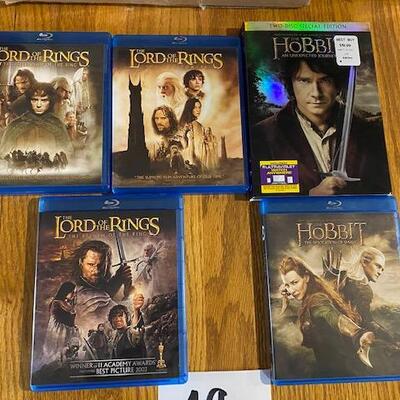Lord of the Rings and Hobbit DVD's