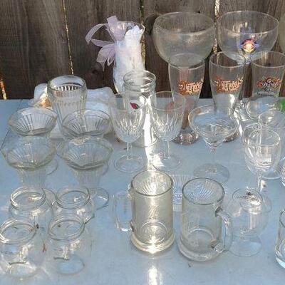 Assorted glassware.