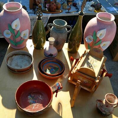 Pottery and vases.