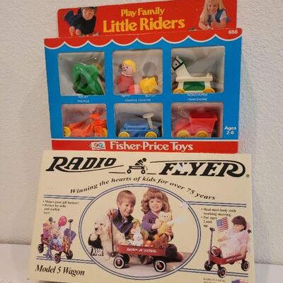 Lot 674: NEW Children Radio Flyer Wagon MODEL 5 and FISHER PRICE Little Riders  
