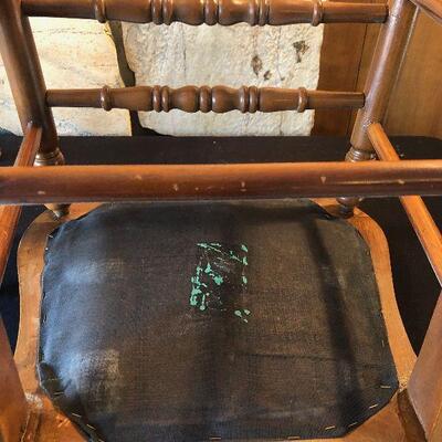 #604 2-Victorian  Parlor Chairs, Needle Point Seats