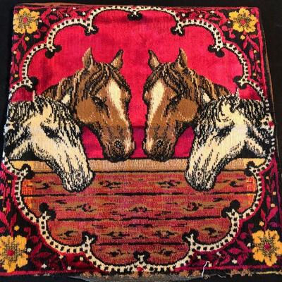 #690 Tapestry Horse Pillow Case 