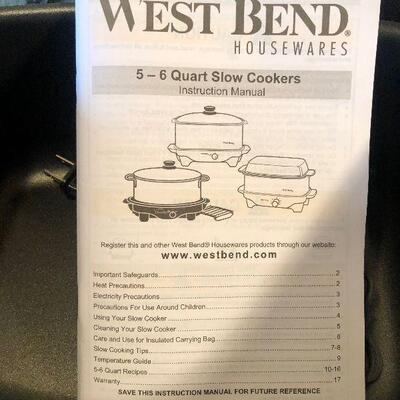 #700 WEST Bend Slow Cooker with Carry with Case 