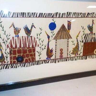 Original African Folk Art approx. 24 x 14 By " Artist Diane Deyo".