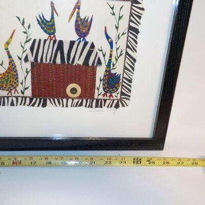 Original African Folk Art approx. 24 x 14 By " Artist Diane Deyo".