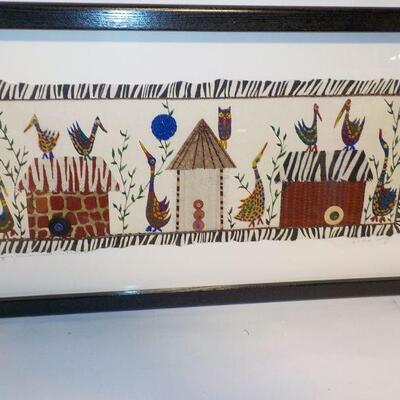 Original African Folk Art approx. 24 x 14 By " Artist Diane Deyo".