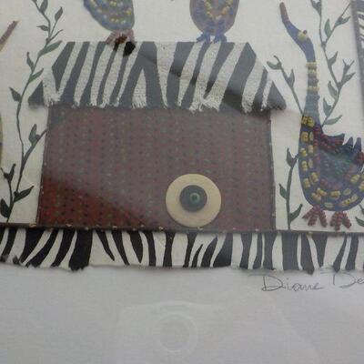 Original African Folk Art approx. 24 x 14 By " Artist Diane Deyo".