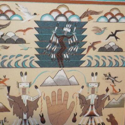 Real Stunning Native American Original Art "."Emergence Story of the Five Worlds". approx. 32 x 24.