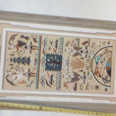Real Stunning Native American Original Art "."Emergence Story of the Five Worlds". approx. 32 x 24.