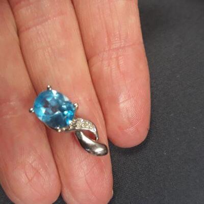 10k Aquamarine & Diamond Charm