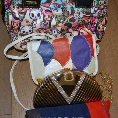 LOT 98 BAGS, PURSES AND SCARVES