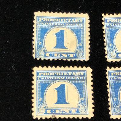 Lot 7 - 4 US Internal Revenue Proprietary Stamps
