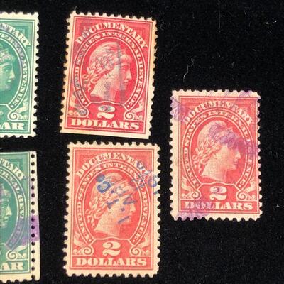 Lot 9 - 5 US Internal Revenue Documentary Stamps