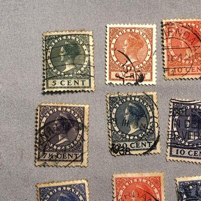 Lot 18 - 9 Queen Wilhelmina Netherlands Stamps