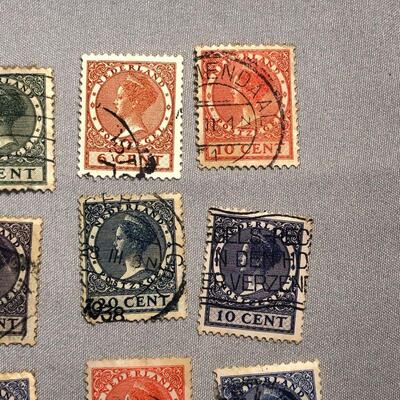 Lot 18 - 9 Queen Wilhelmina Netherlands Stamps