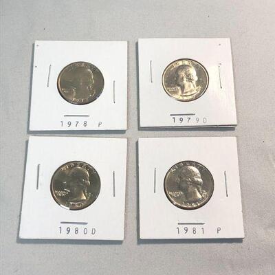 Lot 21 - 1978P, 1979D, 1980D, 1981P Quarters