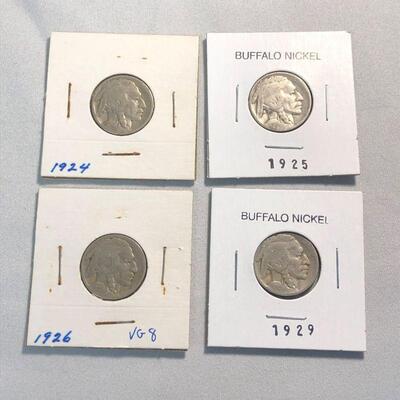 Lot 24 - 1924, 1925, 1926, 1929 Buffalo Nickels