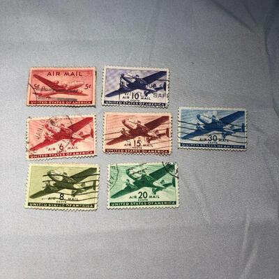 Lot 27 - 7 WWII Air Mail Stamps