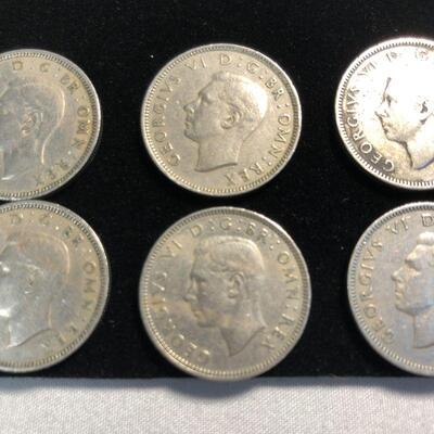 Lot 30 - 6 British One Shilling Coins