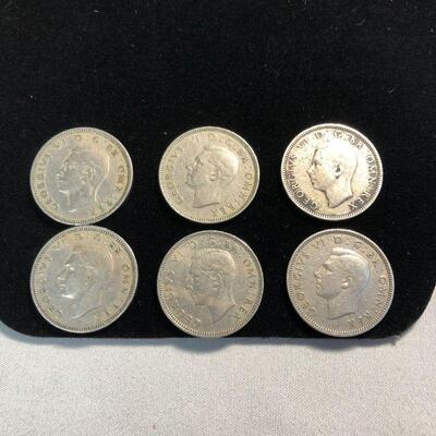 Lot 30 - 6 British One Shilling Coins