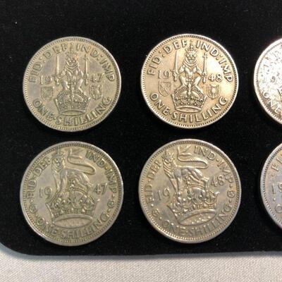 Lot 30 - 6 British One Shilling Coins