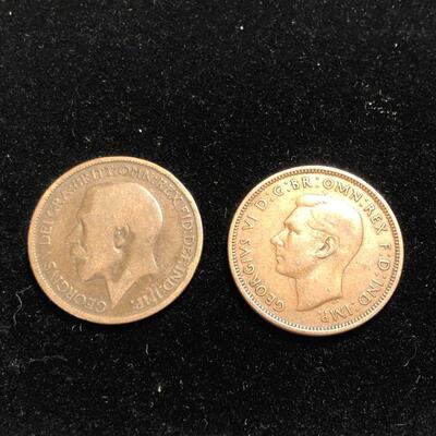 Lot 34 - 1917 and 1942 British Half Penny