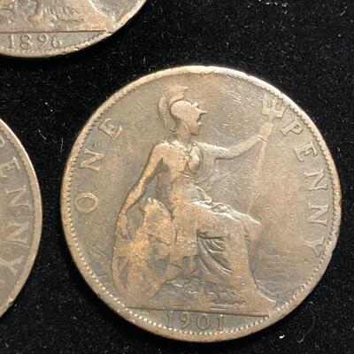 Lot 35 - 1896, 1900, 1901 British Penny