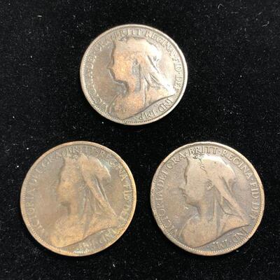Lot 35 - 1896, 1900, 1901 British Penny