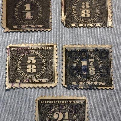 Lot 36 - 5 US Internal Revenue Service Proprietary Stamps