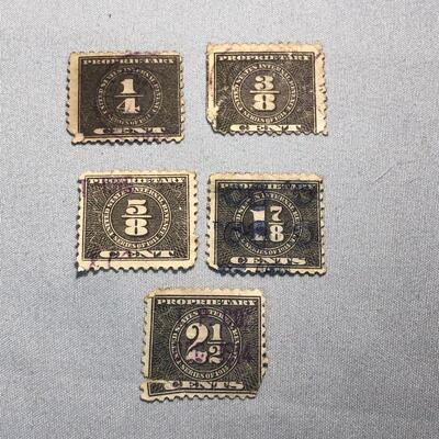 Lot 36 - 5 US Internal Revenue Service Proprietary Stamps