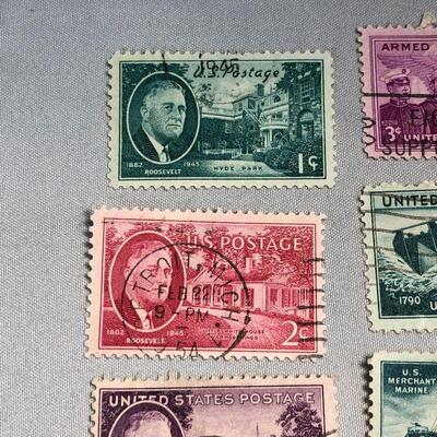 Lot 39 - 4 FDR Stamps, 2 Golden Gate Stamps, 4 Military Stamps