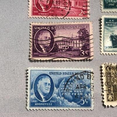Lot 39 - 4 FDR Stamps, 2 Golden Gate Stamps, 4 Military Stamps