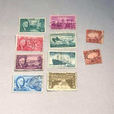 Lot 39 - 4 FDR Stamps, 2 Golden Gate Stamps, 4 Military Stamps