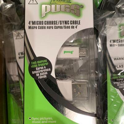 Case of Pugs 4' micro charge / sync cable / stocking stuffer alert