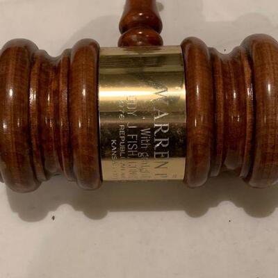 large presentation gavel from fisheries department 