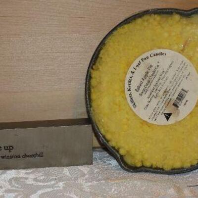 Pottery Barn paper weight, candle