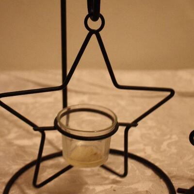 Three Candle Holders and candles