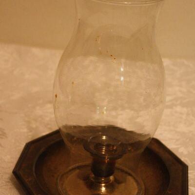 Candle holder with glass cover