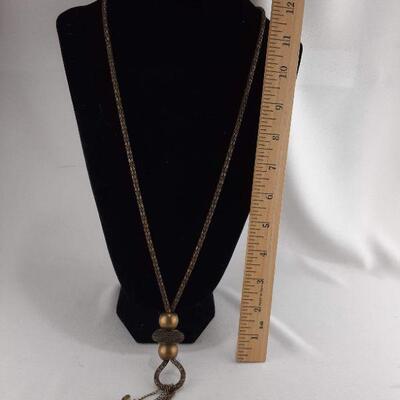 Brasstone Long Chain Necklace