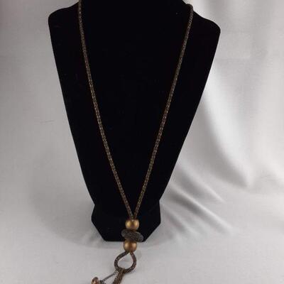 Brasstone Long Chain Necklace