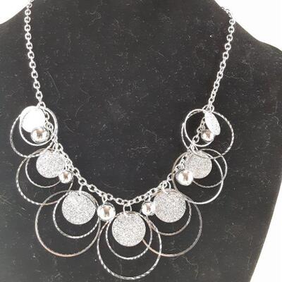 Silvertone Circles Necklace
