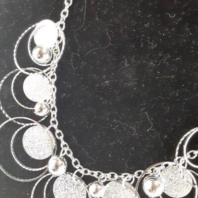 Silvertone Circles Necklace