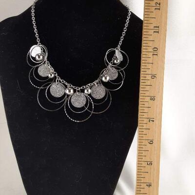 Silvertone Circles Necklace