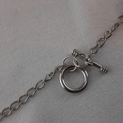 Silvertone Pink Beads Necklace