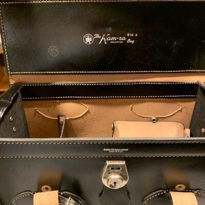 Black leather camera case 