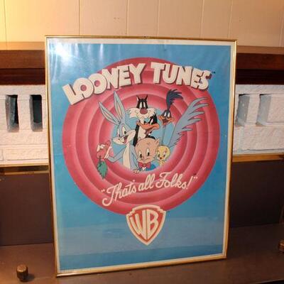 Looney Toons poster, framed (#22)