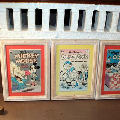 Set of three Gladstone Disney comics, framed (#28)