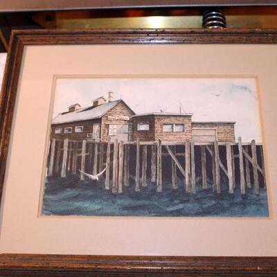 Lynda Rae Brunning Watercolor, northern oyster cove, framed (#34)
